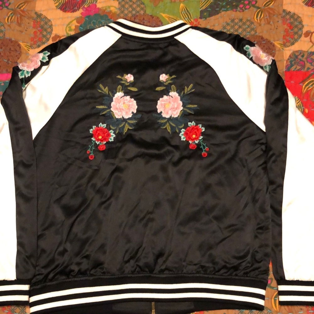 Embroidered Satin Jacket - Picture 2 of 2